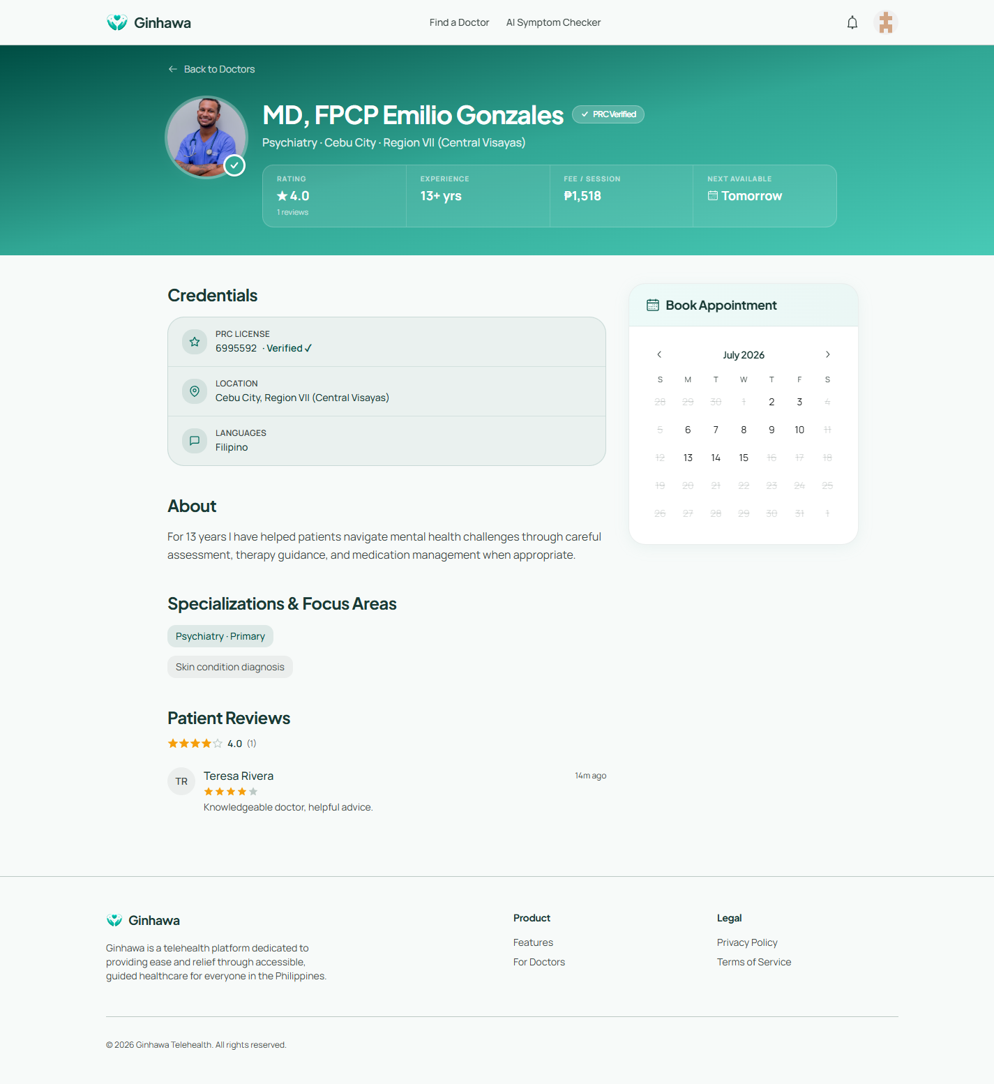Ginhawa Telehealth App — screenshot 5