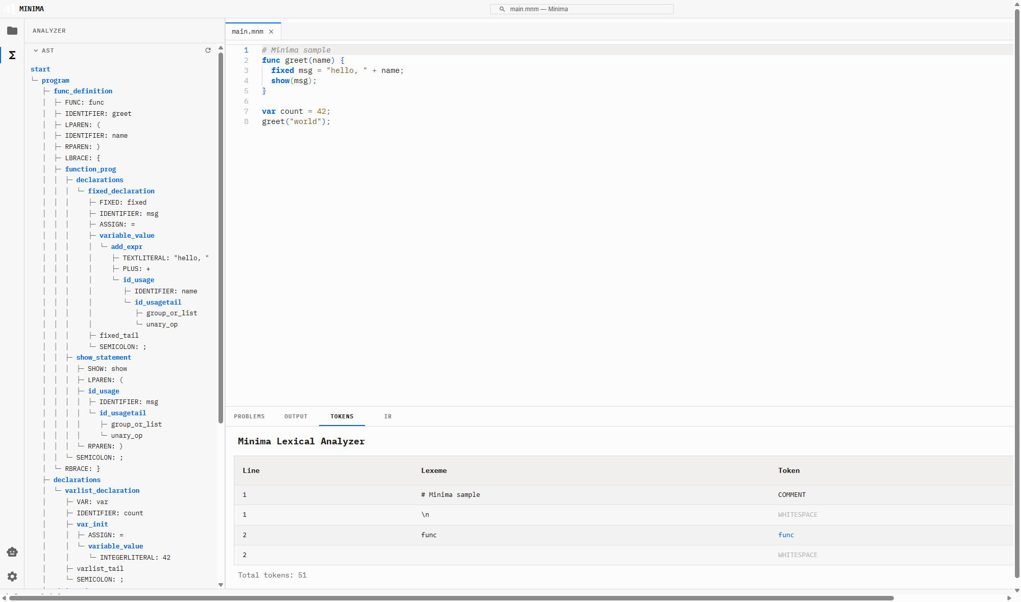 Minima Compiler & IDE — screenshot 6