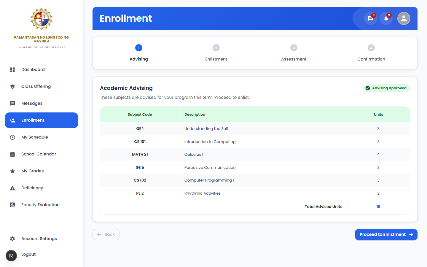 AIMS Redesign — PLM Student Portal — screenshot 6