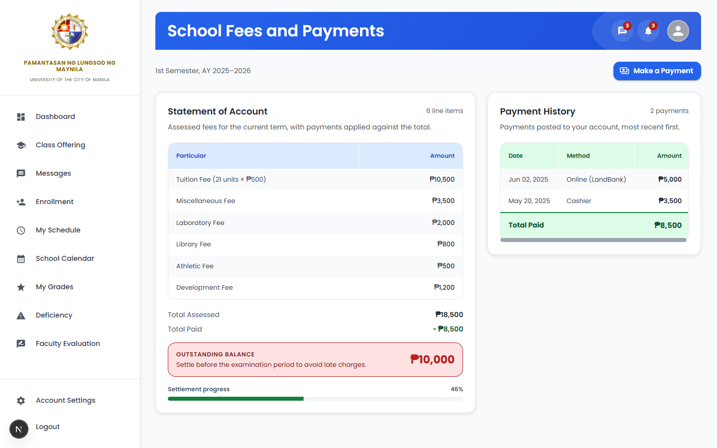 AIMS Redesign — PLM Student Portal — screenshot 7
